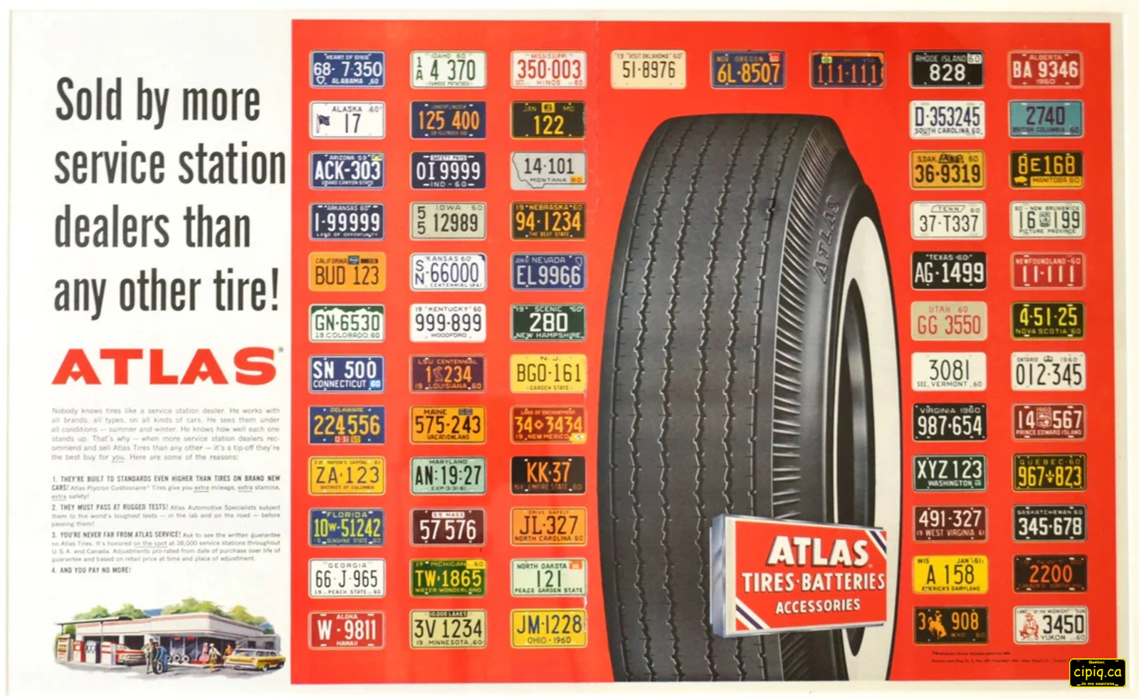 Publicité Atlas Tire 1960