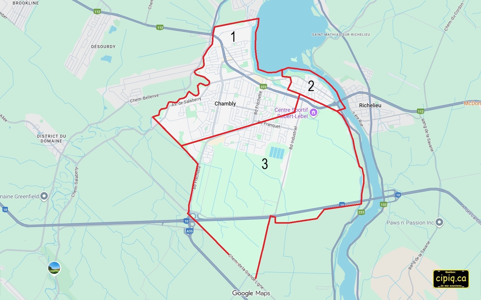 Ville de Chambly anciennes limites
