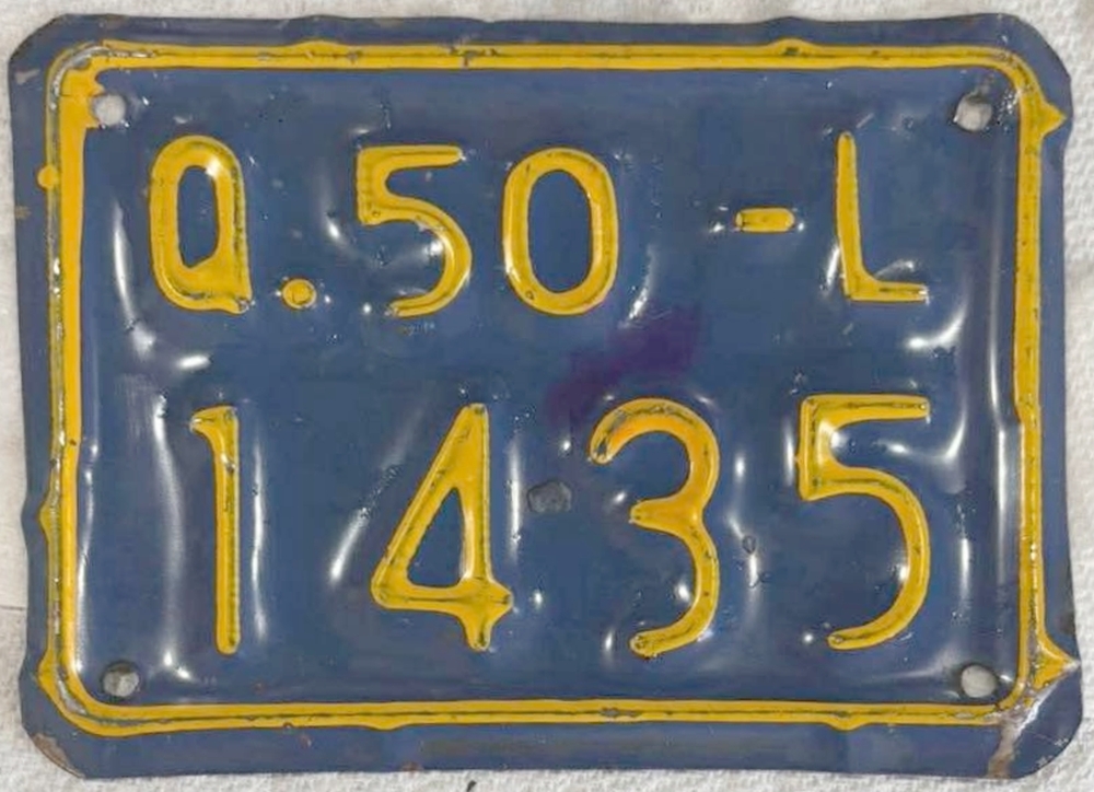 Plaque d'immatriculation LAITIER Ville de Québec de 1950