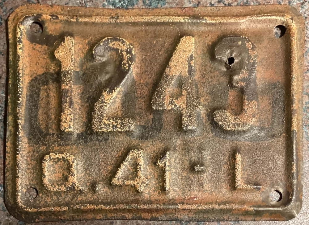 Plaque d'immatriculation LAITIER Ville de Québec de 1941