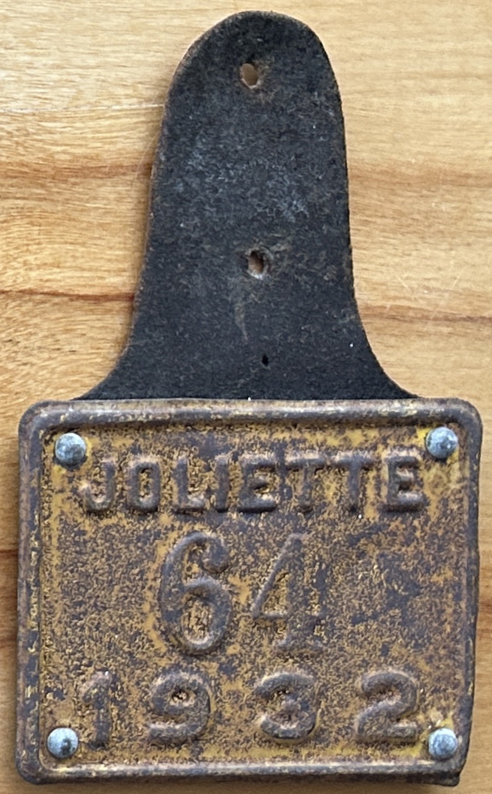 Plaque d'immatriculation CHARRETIER Ville de Joliette de 1932